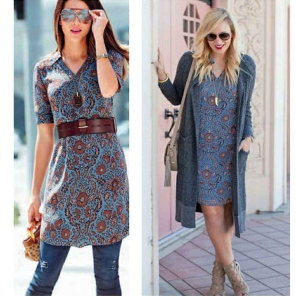 CAbi Floral Provincial Tunic Dress XXS